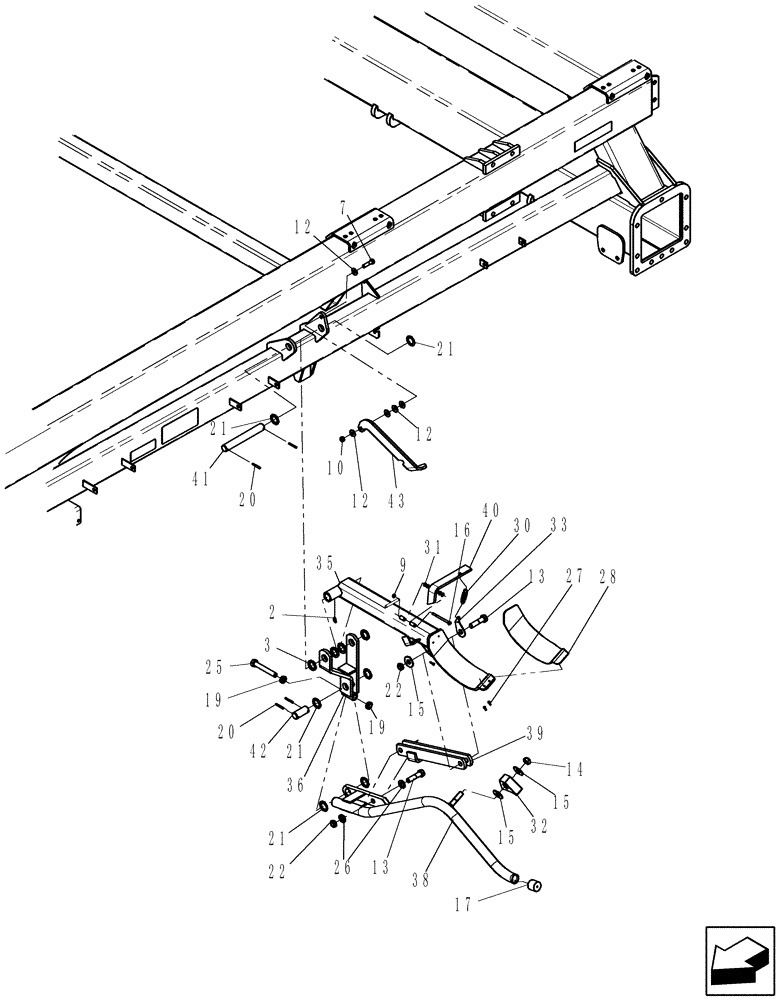 Схема запчастей Case IH 3580 - (58.120.05) - AUGER FRONT SUPPORT ARM (58) - ATTACHMENTS/HEADERS