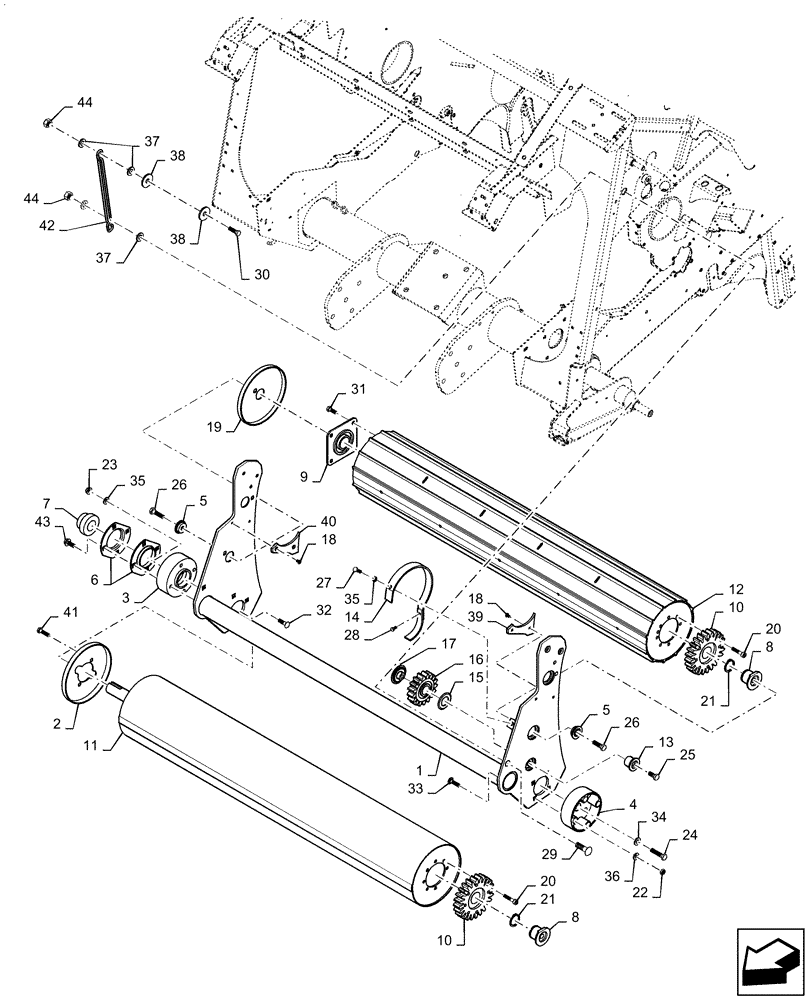 Схема запчастей Case IH RB455 - (62.170.AA) - SLEDGE (62) - PRESSING - BALE FORMATION