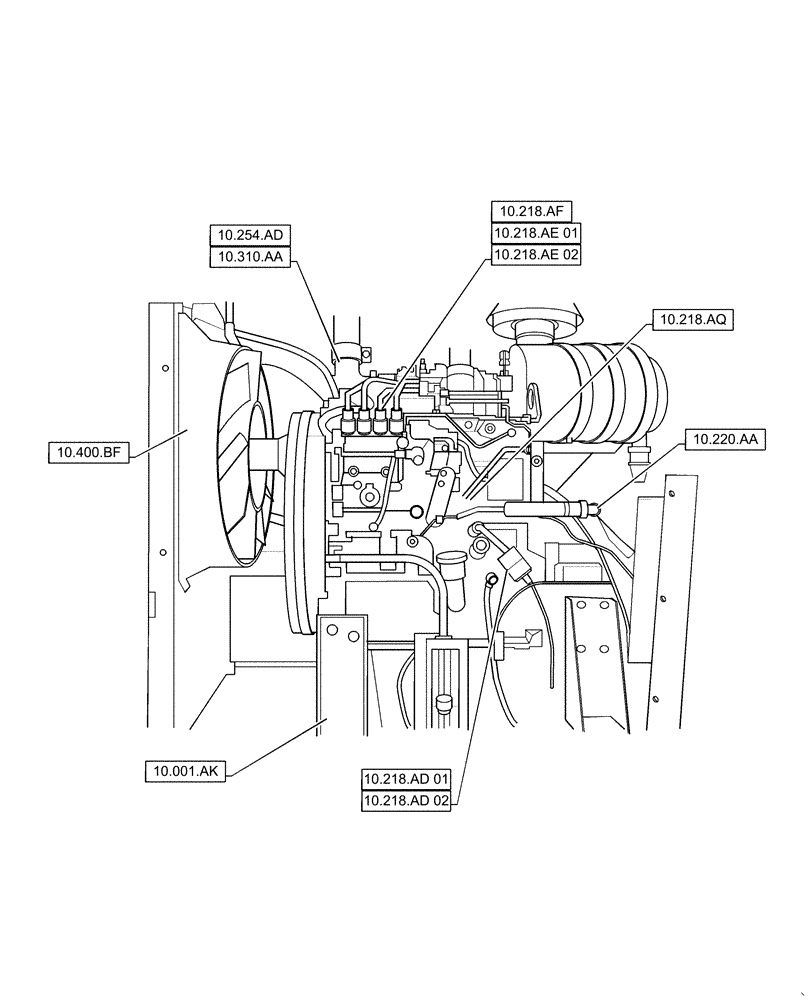 Схема запчастей Case IH RP165 - (00.000.10[01]) - PICTORIAL INDEX - ENGINE (10) - ENGINE