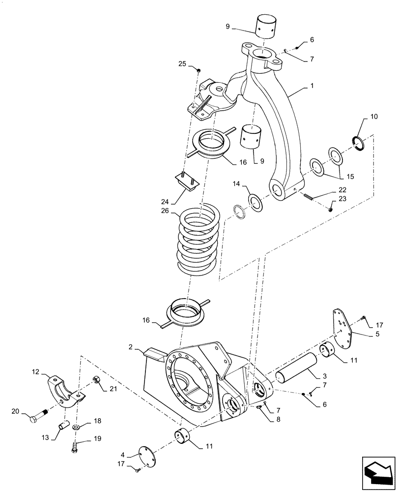 Схема запчастей Case IH PATRIOT 4440 - (25.100.BB[02]) - STRUT, RH, FRONT AND REAR (25) - FRONT AXLE SYSTEM