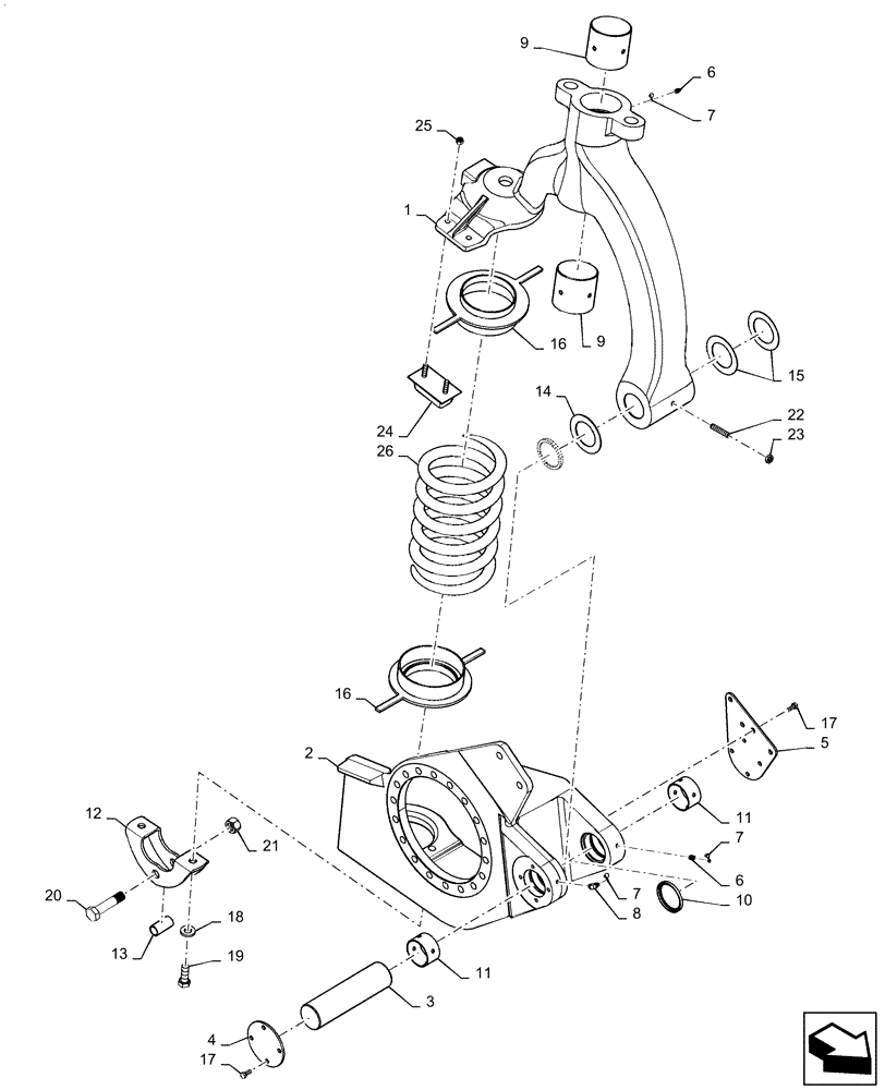 Схема запчастей Case IH PATRIOT 3240 - (25.100.BB[02]) - STRUT, RH, FRONT AND REAR (25) - FRONT AXLE SYSTEM