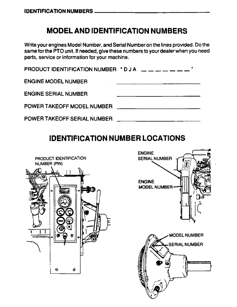 Схема запчастей Case IH 6590TA - (002) - IDENTIFICATION NUMBERS, MODEL AND IDENTIFICATION NUMBERS, IDENTIFICATION NUMBER LOCATIONS 