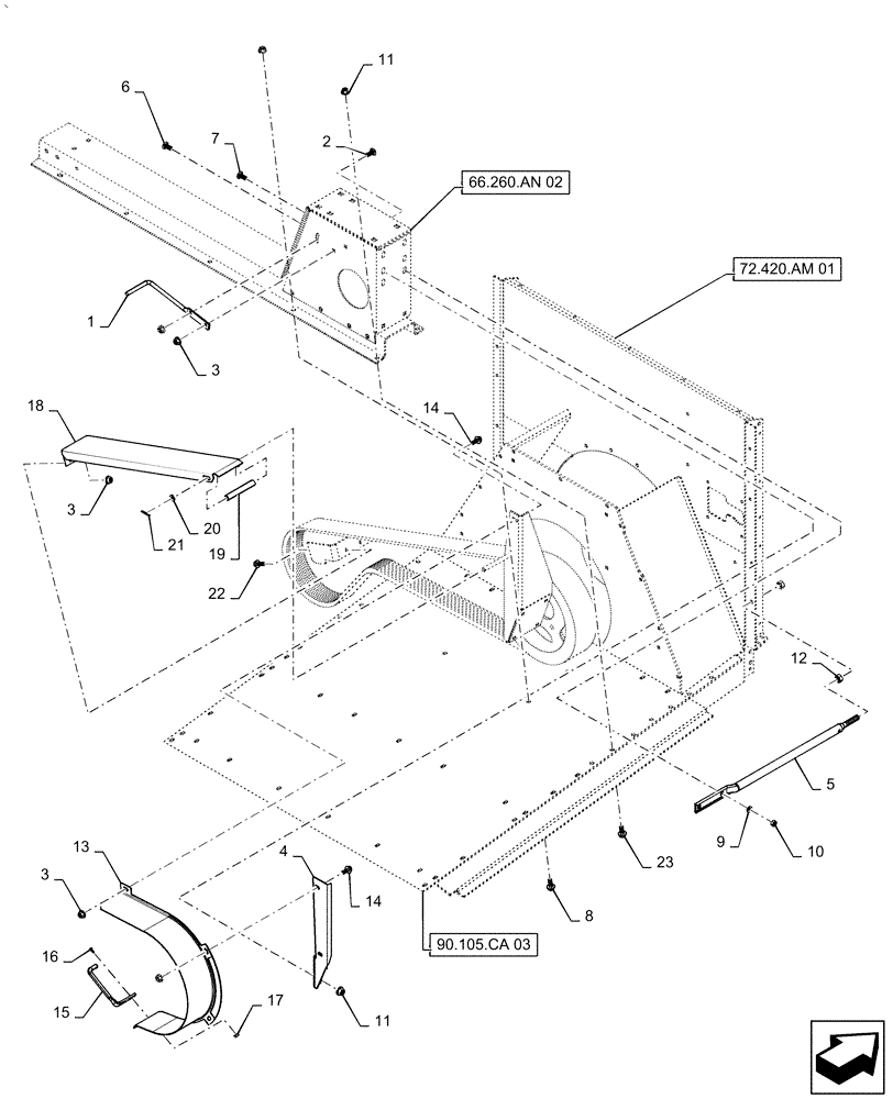 Схема запчастей Case IH AF4088 - (66.260.AN[01]) - SEPARATOR, SHIELD, DRIVE (66) - THRESHING