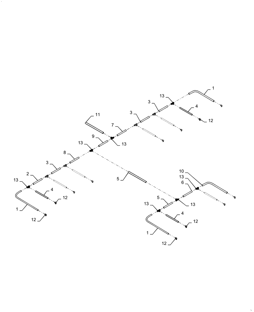 Схема запчастей Case IH 1255 - (79.904.AI[06]) - MANUAL PNEUMATIC DOWN PRESSURE PLUMBING 12 ROW (79) - PLANTING