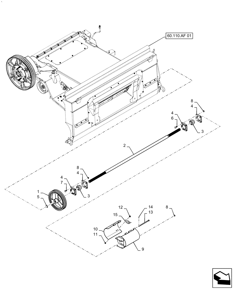 Схема запчастей Case IH AF4088 - (60.120.AI[04]) - DRIVE, HEADER, SINGLE SPEED, HD (60) - PRODUCT FEEDING