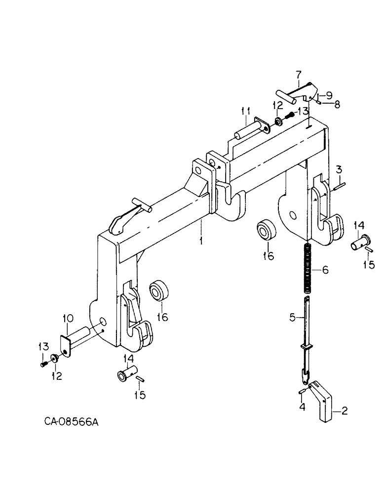 Схема запчастей Case IH 7488 - (09-11) - FRAME, CATEGORY III QUICK COUPLER (12) - FRAME