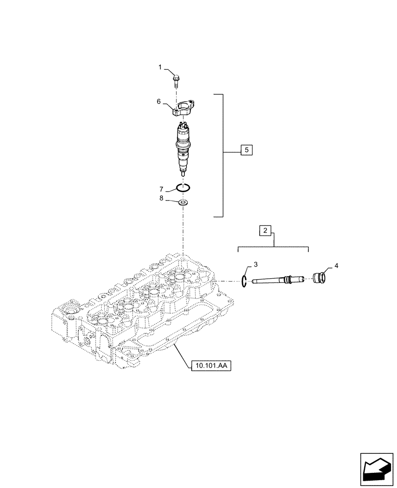 Схема запчастей Case IH 100A - (10.218.AF) - FUEL INJECTOR (10) - ENGINE