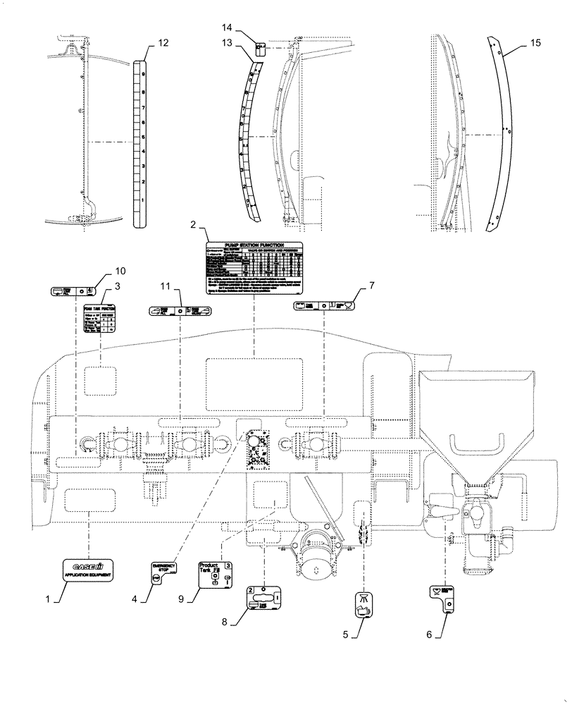 Схема запчастей Case IH PATRIOT 3240 - (90.108.AC[03]) - DECALS, APPLICATION (90) - PLATFORM, CAB, BODYWORK AND DECALS