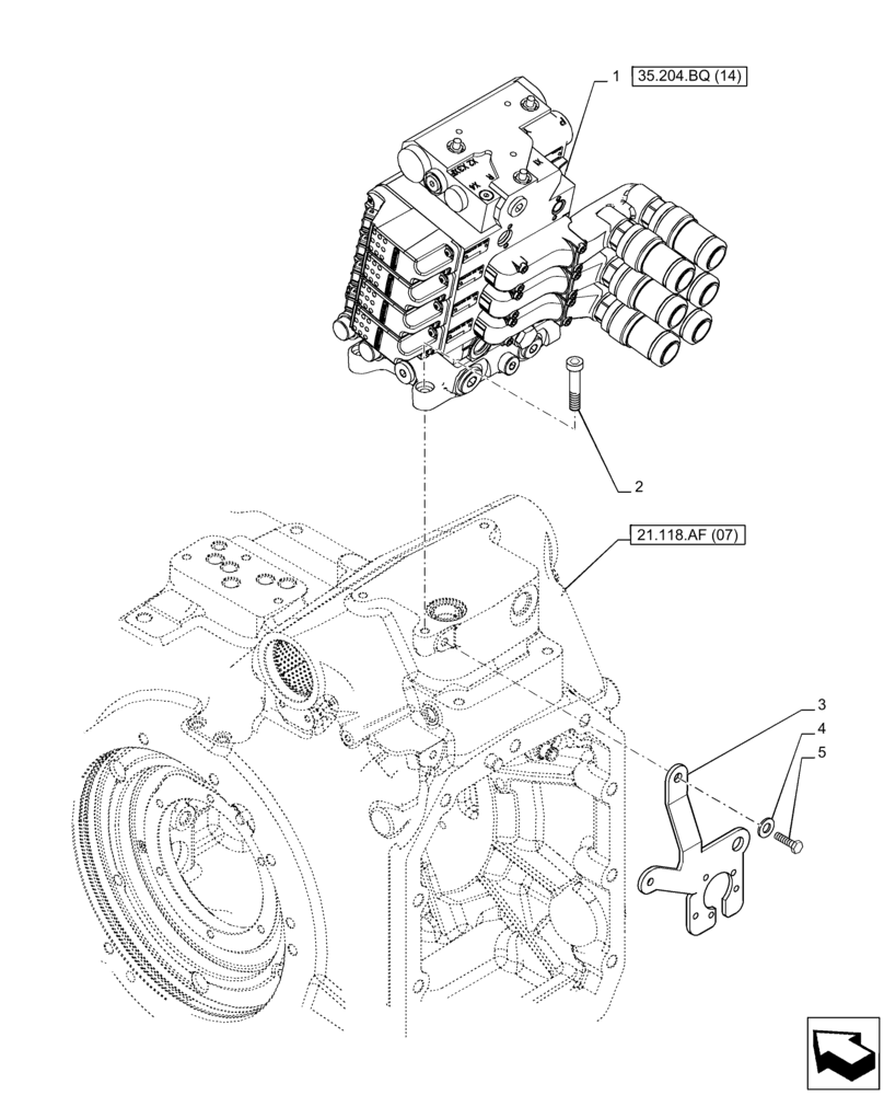 Схема запчастей Case IH PUMA 150 CVT - (35.204.BQ[13]) - VAR - 758060 - 4 REMOTE CONTROL VALVE (EHR) (35) - HYDRAULIC SYSTEMS