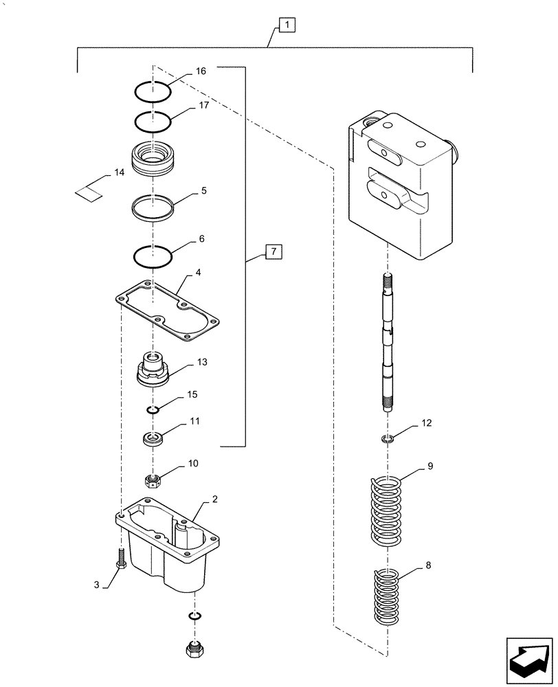 Схема запчастей Case IH AF4077 - (33.202.AR[02]) - BRAKE VALVE, ASSY, HEATER, AIR CONDITIONED (33) - BRAKES & CONTROLS
