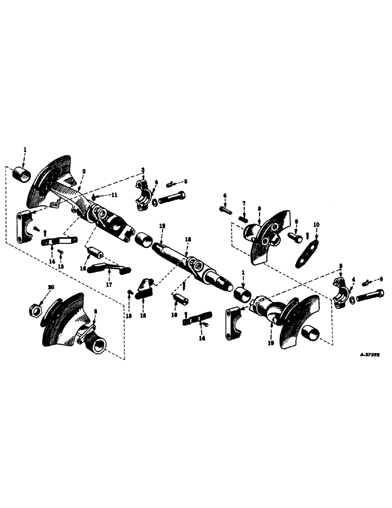 Схема запчастей Case IH SUPER C - (151) - HYDRAULIC SYSTEM, TOUCH-CONTROL ROCKSHAFT, 4-ARM ROCKSHAFT ARMS, BEARINGS, OPERATING LINK & BRACE (07) - HYDRAULIC SYSTEM