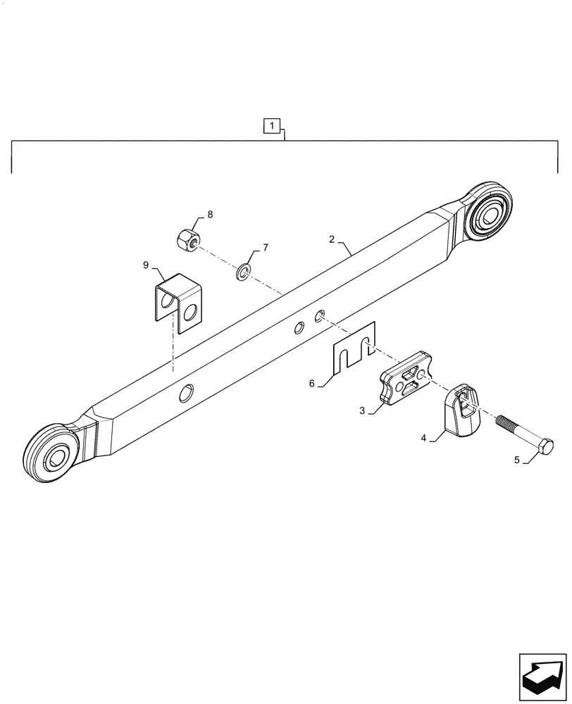 Схема запчастей Case IH MAGNUM 340 - (88.100.37[07]) - DIA, KIT, LONG LOWER LINK (88) - ACCESSORIES