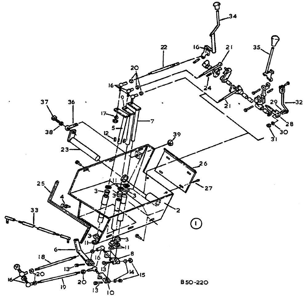 Схема запчастей Case IH 884 - (07-096) - SPEED/RANGE CONTROLS - SYNCHRO - DE-LUXE CAB (04) - Drive Train