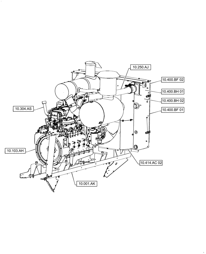 Схема запчастей Case IH AF4077 - (10.000.00[02]) - PICTORIAL INDEX - ENGINE (10) - ENGINE