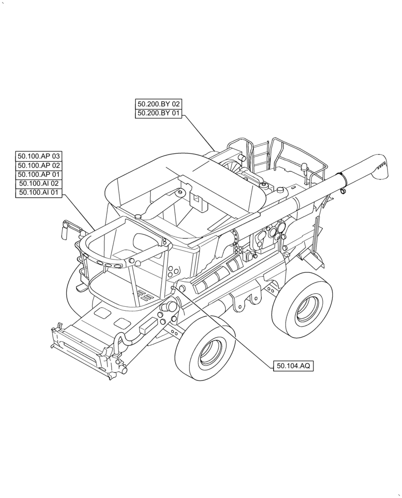 Схема запчастей Case IH AF4088 - (00.000.50) - PICTORIAL INDEX - CAB CLIMATE CONTROL (00) - GENERAL & PICTORIAL INDEX