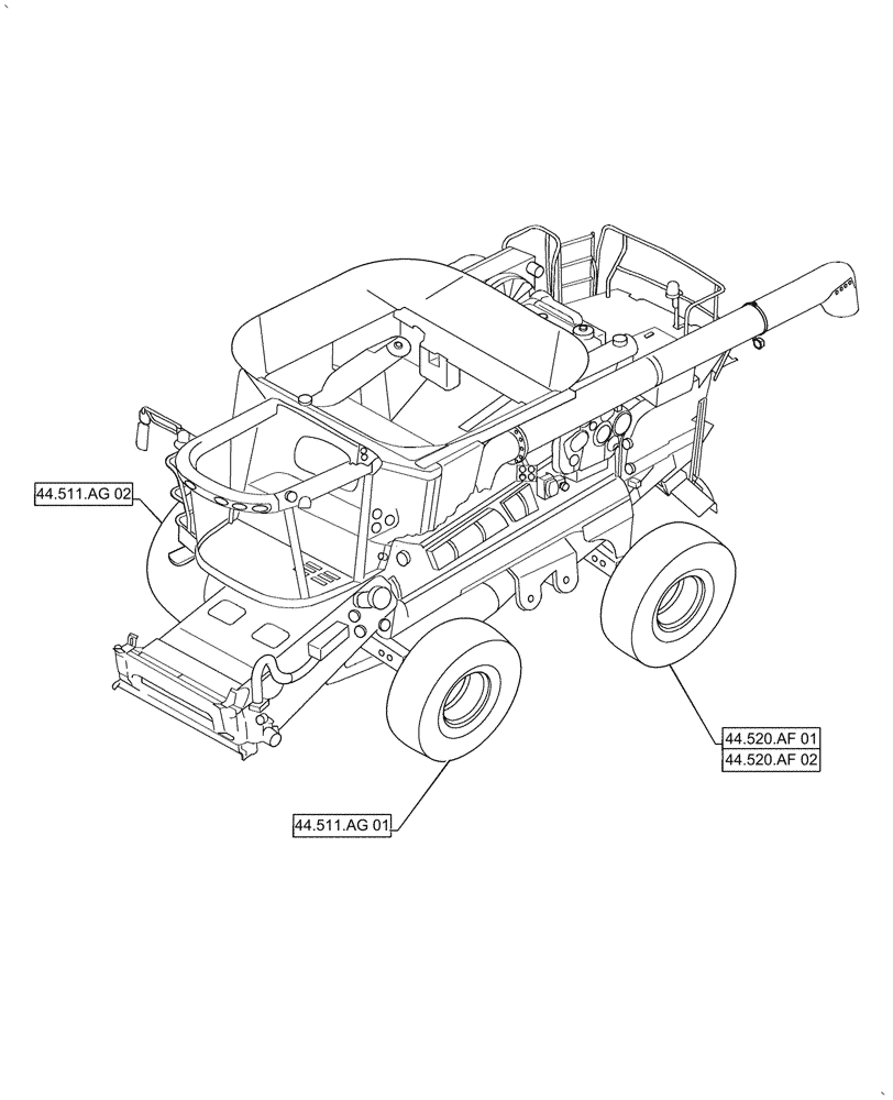 Схема запчастей Case IH AF4077 - (00.000.44) - PICTORIAL INDEX - AXLE AND WHEELS (00) - GENERAL & PICTORIAL INDEX