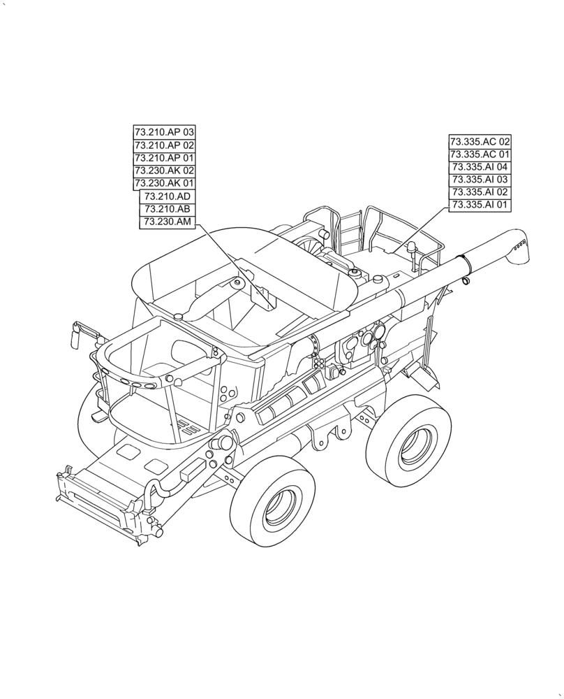 Схема запчастей Case IH AF4077 - (00.000.73) - PICTORIAL INDEX - RESIDUE HANDLING (00) - GENERAL & PICTORIAL INDEX