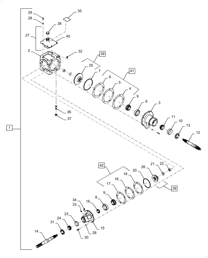 Схема запчастей Case IH AF4088 - (60.150.AE[01]) - GEARBOX, ASSY, FEEDER, DRIVE (60) - PRODUCT FEEDING