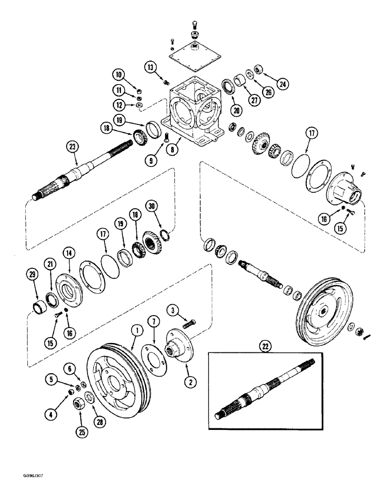 Схема запчастей Case IH 1660 - (9F-12) - STRAW CHOPPER GEAR HOUSING (19) - STRAW SPREADER & CHOPPER