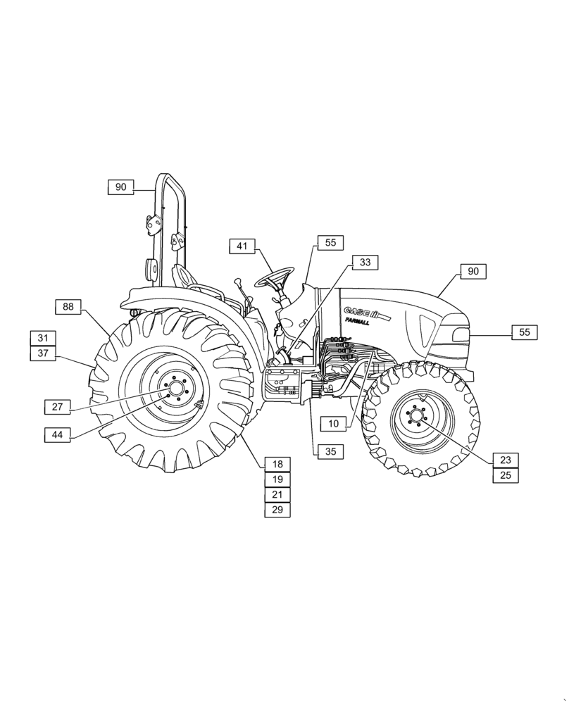 Схема запчастей Case IH FARMALL 35C - (00.000.00[01]) - PICTORIAL INDEX - MAIN SECTIONS, FARMALL 30C, 35C (00) - GENERAL & PICTORIAL INDEX