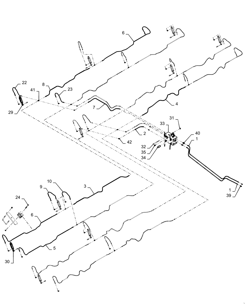 Схема запчастей Case IH 500 - (35.560.AA[03.1]) - HYDRAULICS 60 FOOT (35) - HYDRAULIC SYSTEMS
