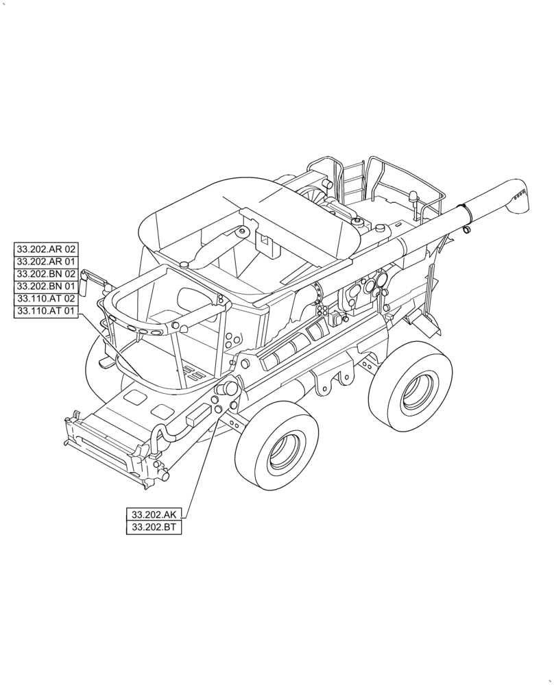 Схема запчастей Case IH AF4077 - (00.000.33) - PICTORIAL INDEX - BRAKES & CONTROLS (00) - GENERAL & PICTORIAL INDEX