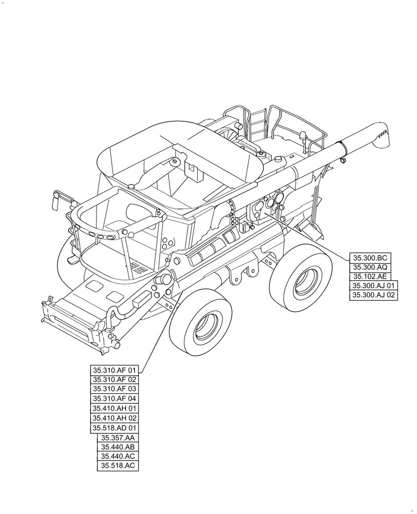 Схема запчастей Case IH AF4077 - (35.000.00) - SECTION INDEX - HYDRAULIC SYSTEMS, USE FOR 2016 (35) - HYDRAULIC SYSTEMS