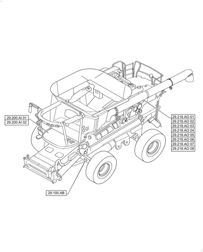 Схема запчастей Case IH AF4077 - (00.000.29) - PICTORIAL INDEX - HYDROSTATIC DRIVE, USE FOR 2016 (00) - GENERAL & PICTORIAL INDEX