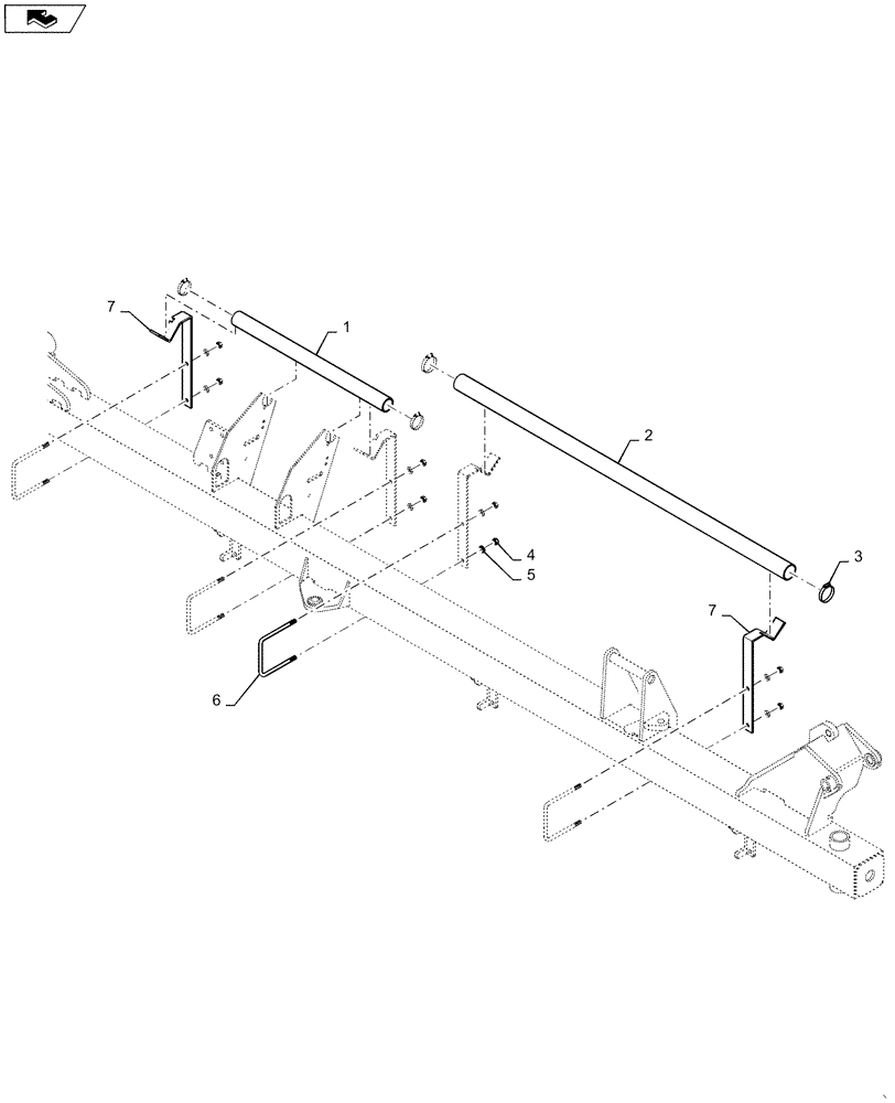 Схема запчастей Case IH 1225 - (77.904.AA[03]) - HOSE SUPPORT TUBES (77) - SEEDING/PLANTING
