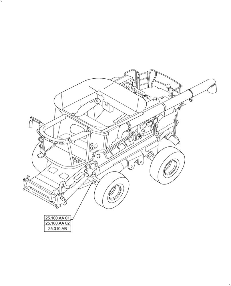 Схема запчастей Case IH AF4077 - (25.000.00) - SECTION INDEX - FRONT AXLE SYSTEM (25) - FRONT AXLE SYSTEM