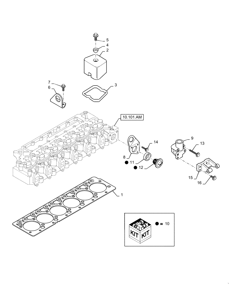 Схема запчастей Case IH RP135 - (10.101.AA) - CYLINDER HEAD GASKET (10) - ENGINE