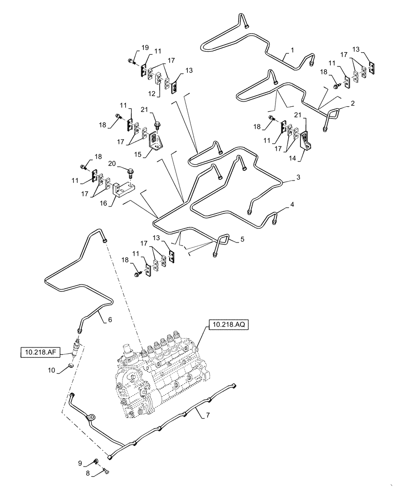 Схема запчастей Case IH RP135 - (10.218.AE[02]) - FUEL INJECTION SYSTEM, RP165 (10) - ENGINE