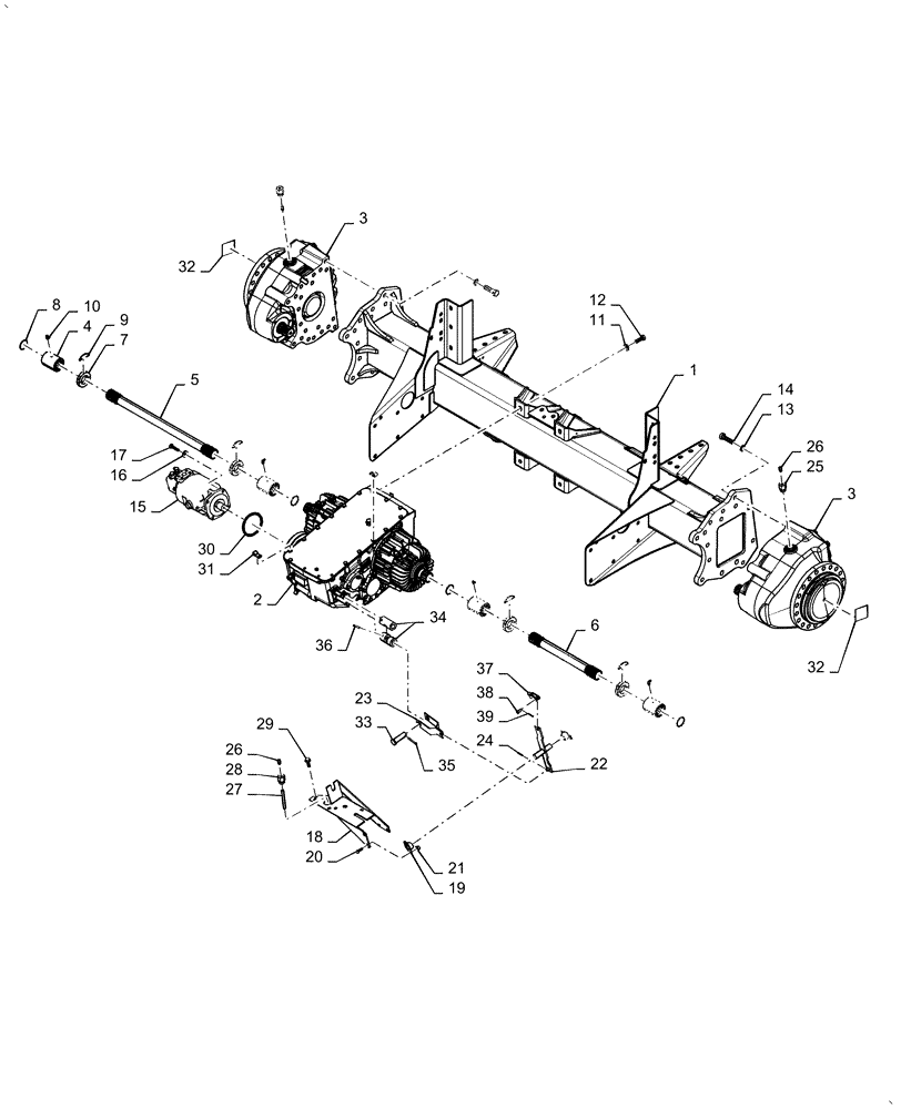 Схема запчастей Case IH AF4077 - (25.100.AA[02]) - AXLE ASSY - DRIVE (25) - FRONT AXLE SYSTEM