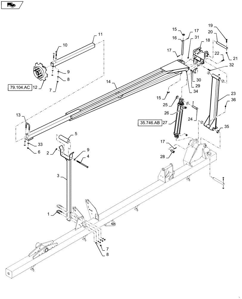 Схема запчастей Case IH 1225 - (79.104.AB[01]) - MARKER (79) - PLANTING