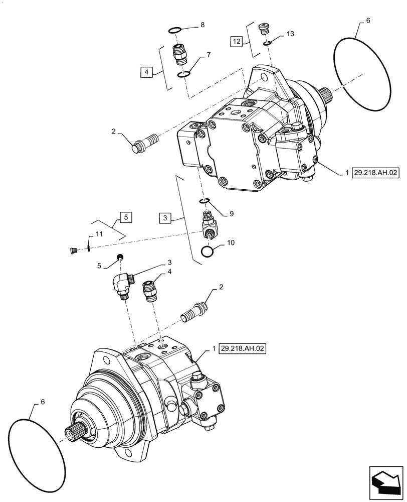 Схема запчастей Case IH PATRIOT 3240 - (29.218.AH[01]) - WHEEL MOTORS (29) - HYDROSTATIC DRIVE