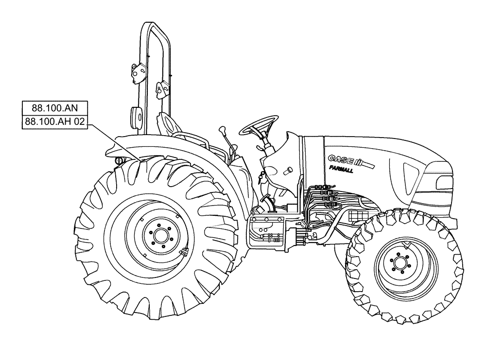 Схема запчастей Case IH FARMALL 50C - (00.000.88[02]) - PICTORIAL INDEX - ACCESSORIES, FARMALL 40C, 50C (00) - GENERAL & PICTORIAL INDEX