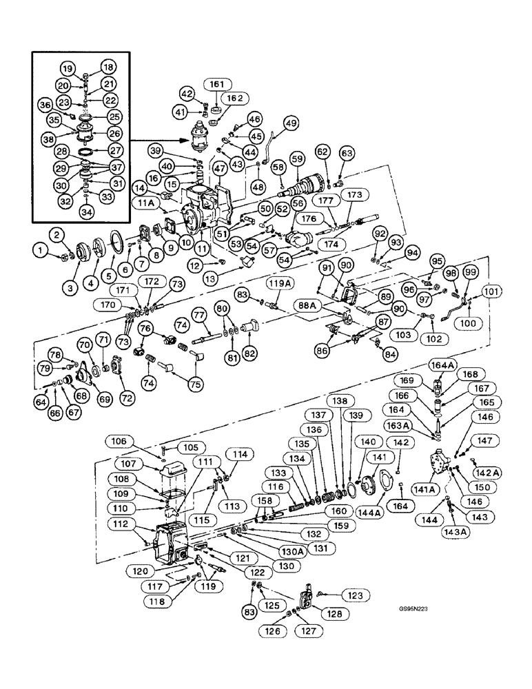 Схема запчастей Case IH DT-436 - (9D-036) - FUEL INJECTION PUMP, 1440, 1460 AND 1480 COMBINES 