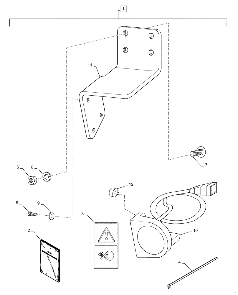 Схема запчастей Case IH QUADTRAC 500 - (88.100.55[03]) - DIA KIT, TRACTOR, RADAR (88) - ACCESSORIES