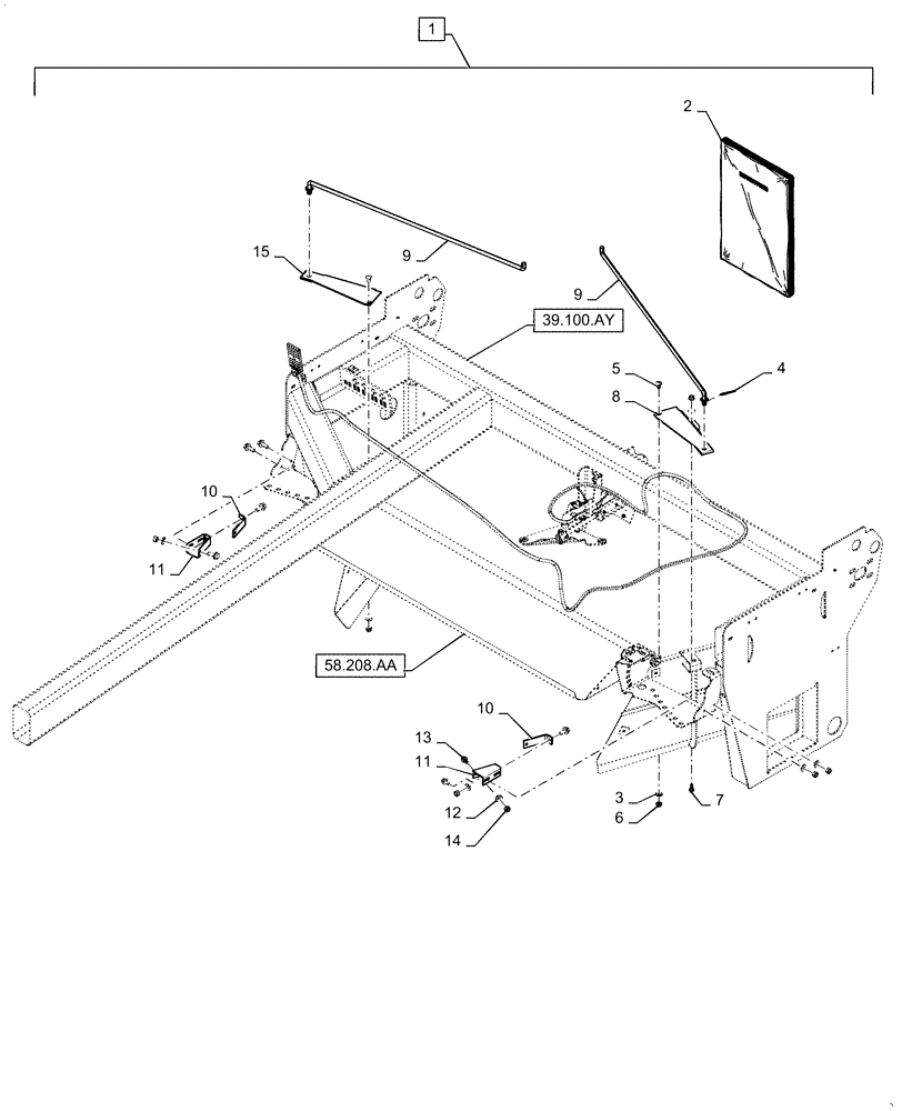 Схема запчастей Case IH WD1204 - (88.100.58[01]) - DIA KIT, IN-CAB ADJUSTABLE WINDROW SHIELD (88) - ACCESSORIES