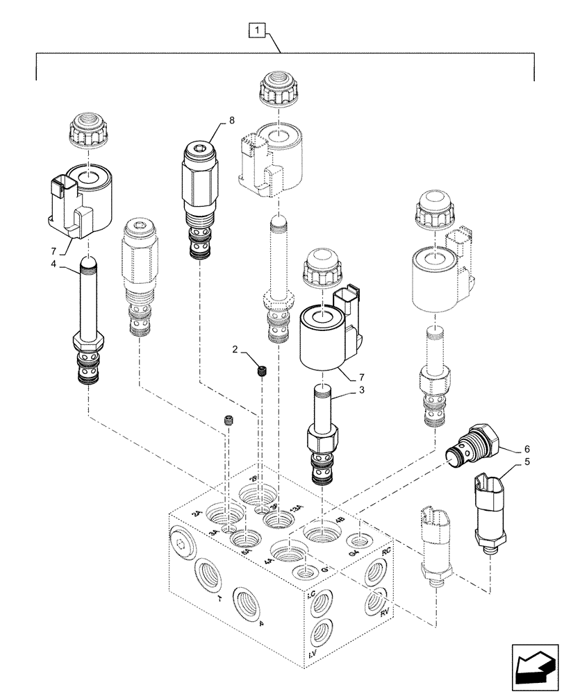 Схема запчастей Case IH PATRIOT 3240 - (35.911.AM[01]) - AUTO-BOOM CONTROL VALVE ASSY (35) - HYDRAULIC SYSTEMS