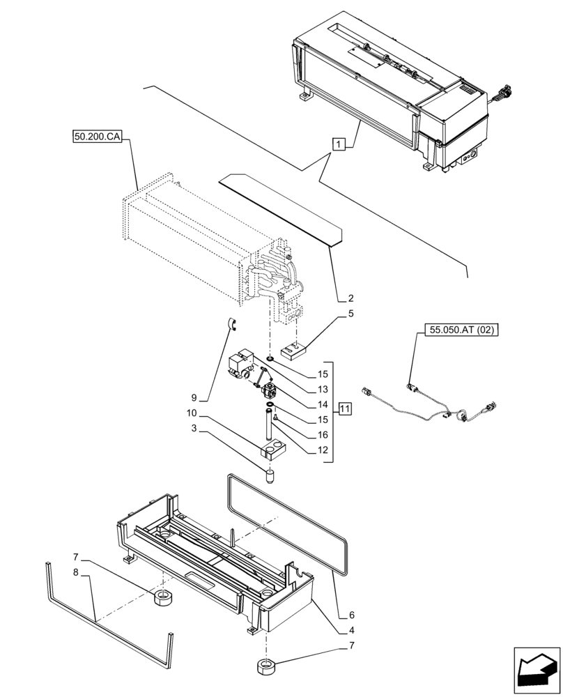 Схема запчастей Case IH PUMA 165 - (50.100.AP[07]) - VAR - 758256, 758258, 758259, 758260, 758261, 758262, 758263, 758264, 758265 - AIR CONDITIONING WITH ATC, AIR CONDITIONER, COMPONENTS (50) - CAB CLIMATE CONTROL
