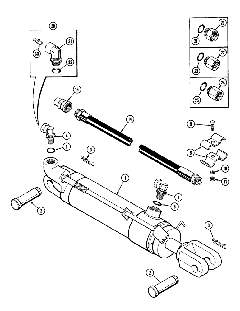 Схема запчастей Case IH 1896 - (8-310) - REMOTE HYDRAULICS, REMOTE CYLINDER, HOSES AND COUPLINGS (08) - HYDRAULICS