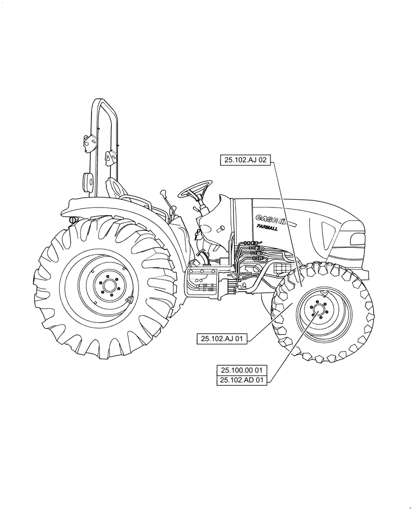 Схема запчастей Case IH FARMALL 30C - (00.000.25[01]) - PICTORIAL INDEX - FRONT MECHANICAL DRIVE, FARMALL 30C, 35C (00) - GENERAL & PICTORIAL INDEX
