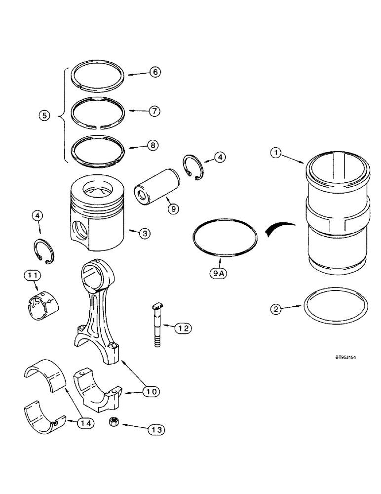 Схема запчастей Case IH 2166 - (2-50) - PISTON AND CONNECTING ROD, 6T-830 ENGINE, PRIOR TO COMBINE P.I.N. JJC0180000 (01) - ENGINE