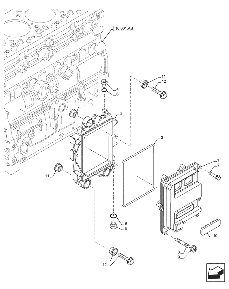 Схема запчастей Case IH F4HE96841 J102 - (55.015.AA) - ENGINE, CONTROL UNIT, 4088 (55) - ELECTRICAL SYSTEMS