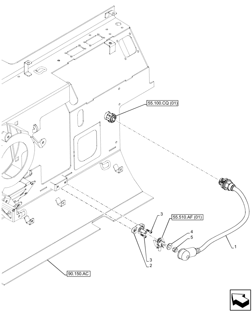 Схема запчастей Case IH FARMLIFT 742 - (55.100.CQ[02]) - SUPPLY, CONNECTING, WIRE HARNESS, CAB (55) - ELECTRICAL SYSTEMS