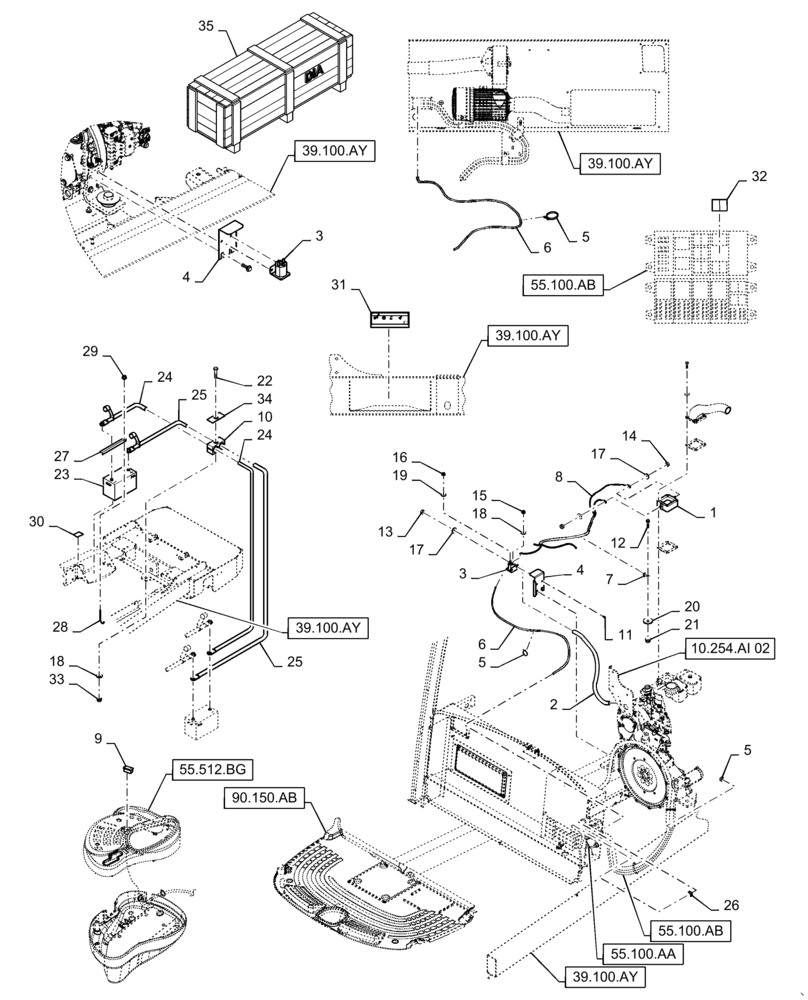 Схема запчастей Case IH WD1204 - (55.202.AG[02]) - COLD START SYSTEM, 4 CYLINDER (55) - ELECTRICAL SYSTEMS