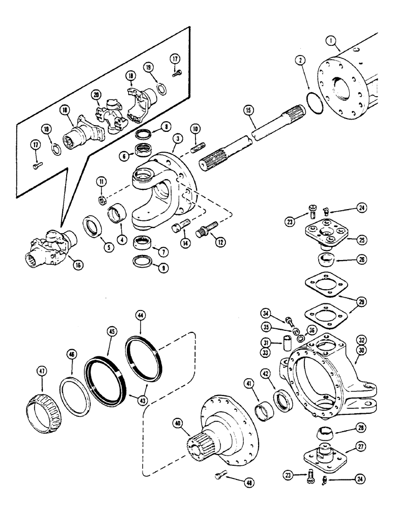 Схема запчастей Case IH 2670 - (174) - FRONT AXLE, TRUNNION AND WHEEL SPINDLE, FIRST USED AXLE SERIAL NUMBER 10110612 (05) - STEERING