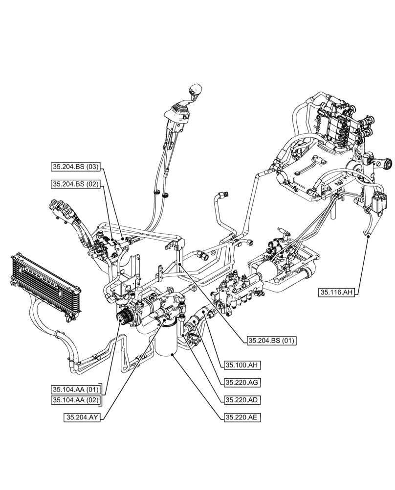 Схема запчастей Case IH FARMALL 115C - (35.000.00[02]) - SECTION INDEX - HYDRAULIC SYSTEM (35) - HYDRAULIC SYSTEMS