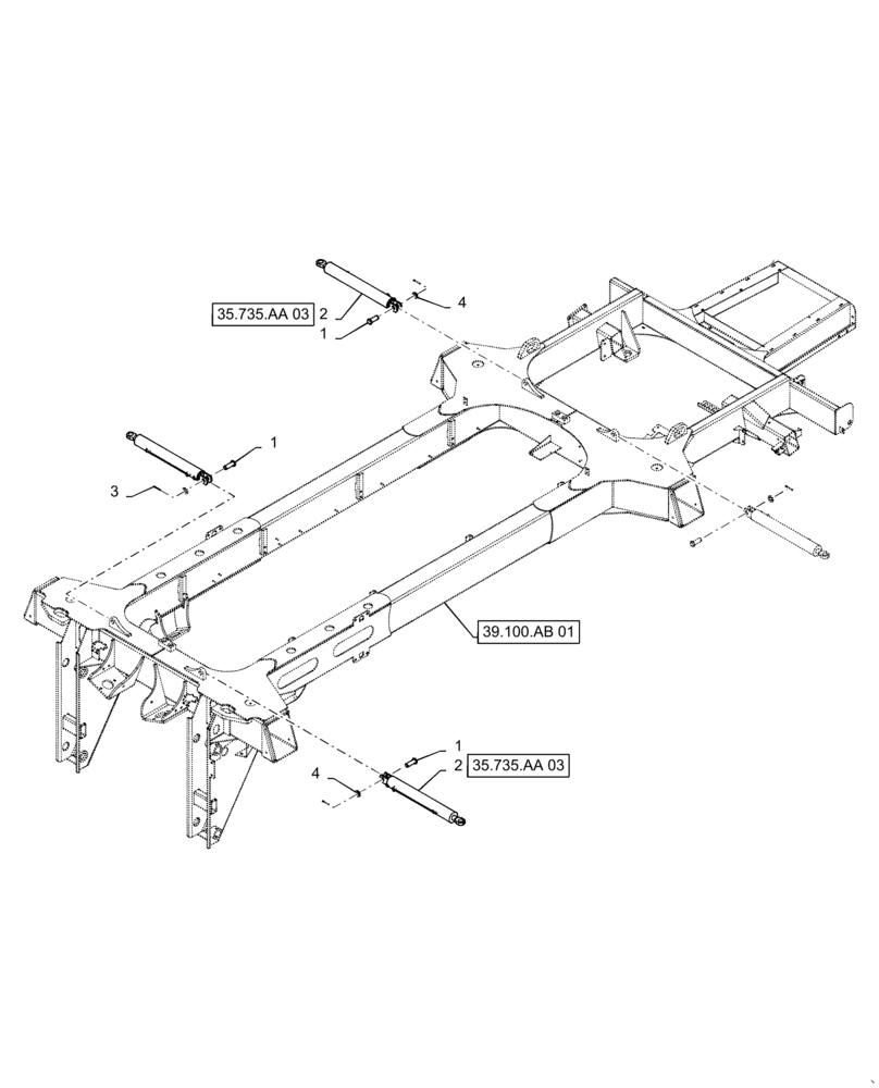 Схема запчастей Case IH PATRIOT 3240 - (35.735.AA[02]) - AXLE CYLINDER MOUNTING PARTS (35) - HYDRAULIC SYSTEMS